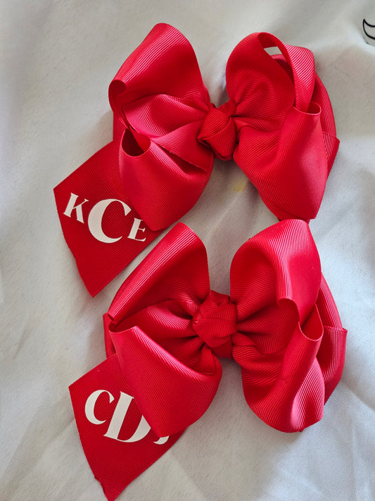 Monogram Double Stacked hairbows