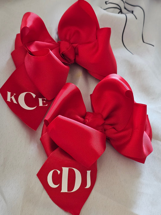 Monogram Double Stacked hairbows