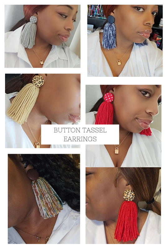 Button Tassel Earrings