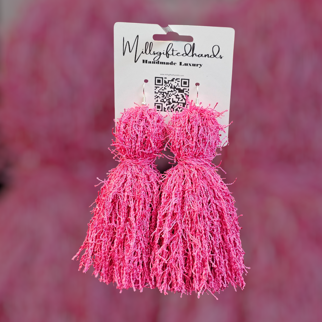 Fuzzy Polyester Tassel Earrings