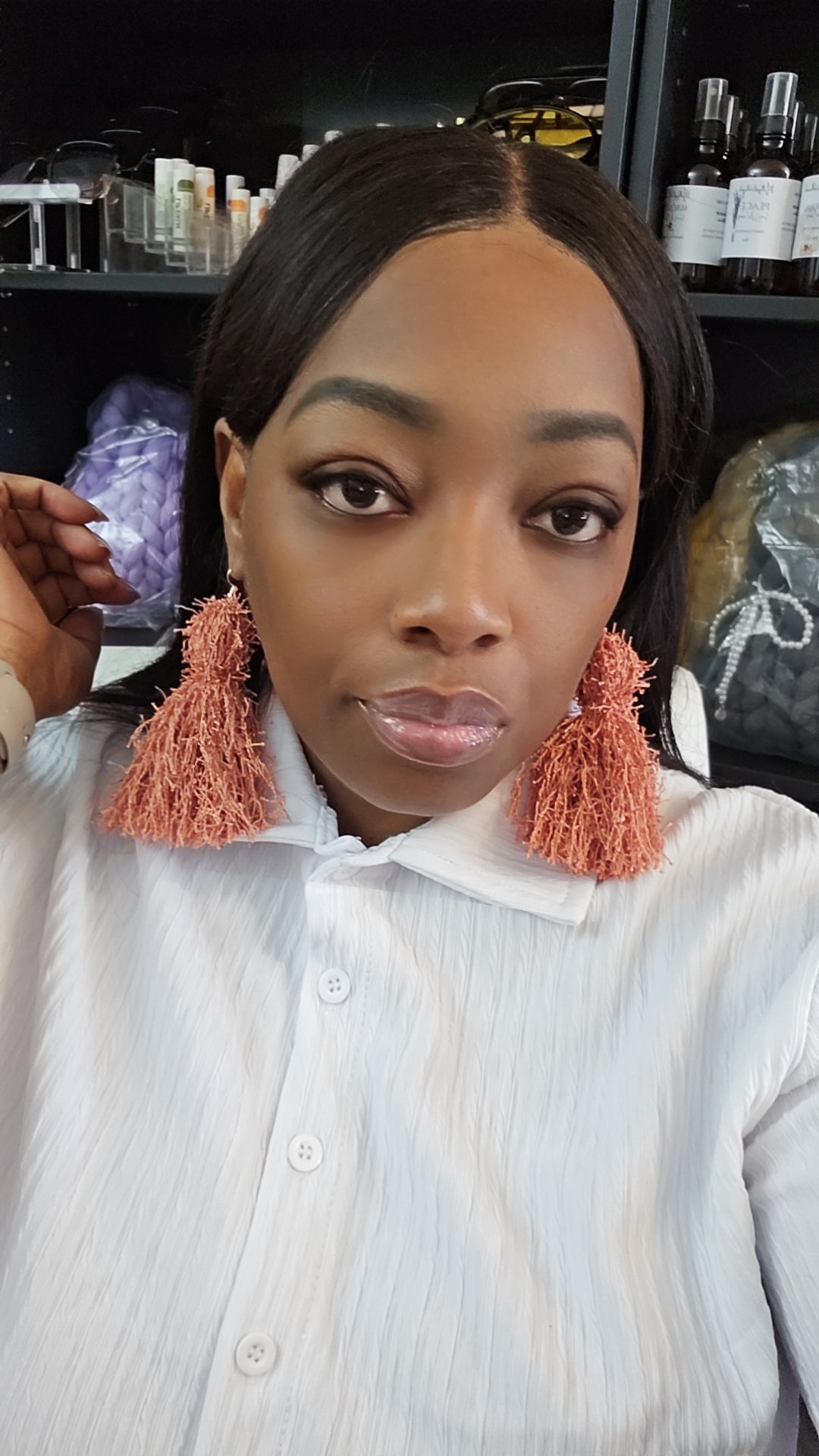 Fuzzy Polyester Tassel Earrings