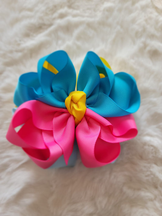Double stacked flower bow