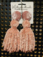 Velvet Button Tassel Earrings