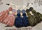 Velvet Button Tassel Earrings