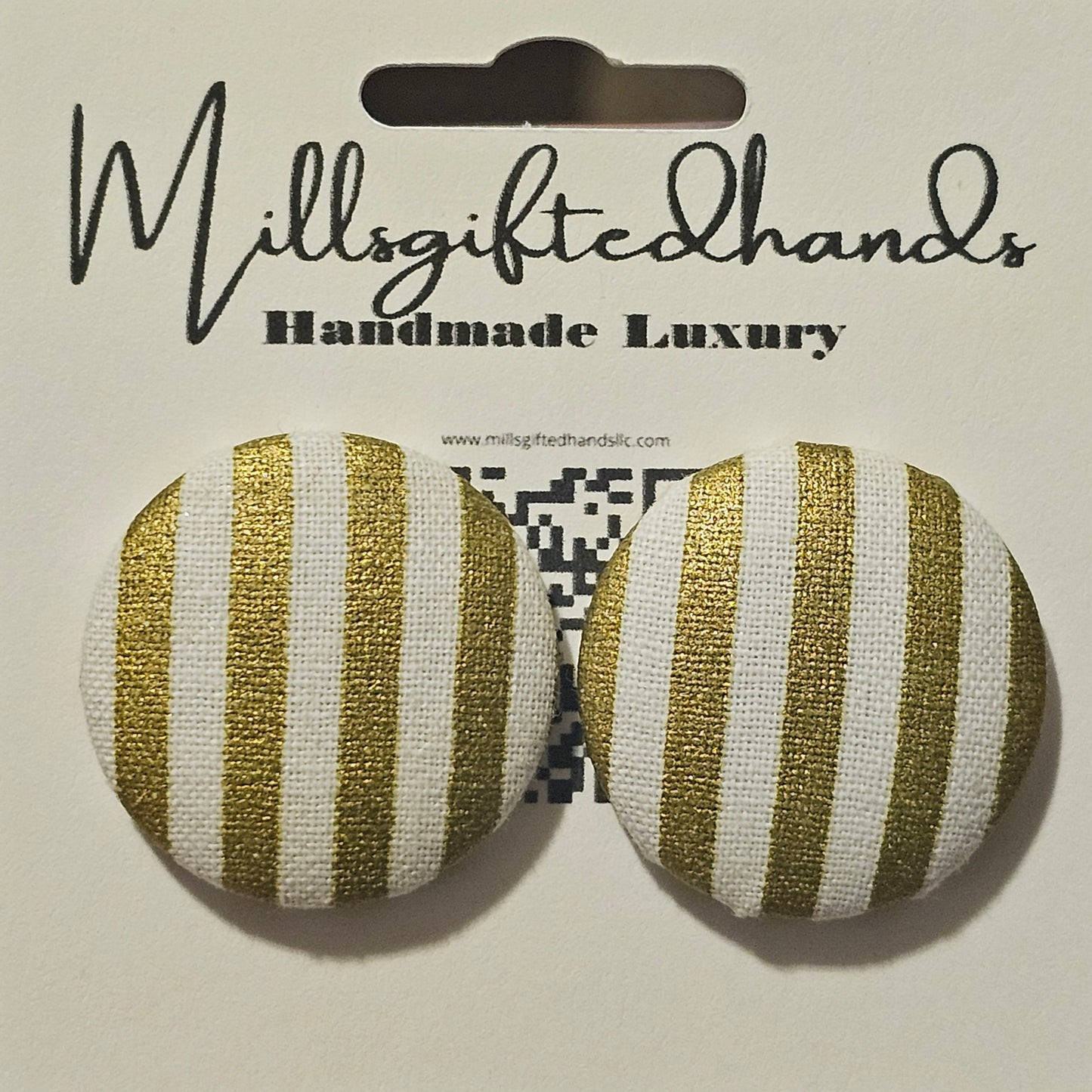 Elegant Fabric Button Earrings