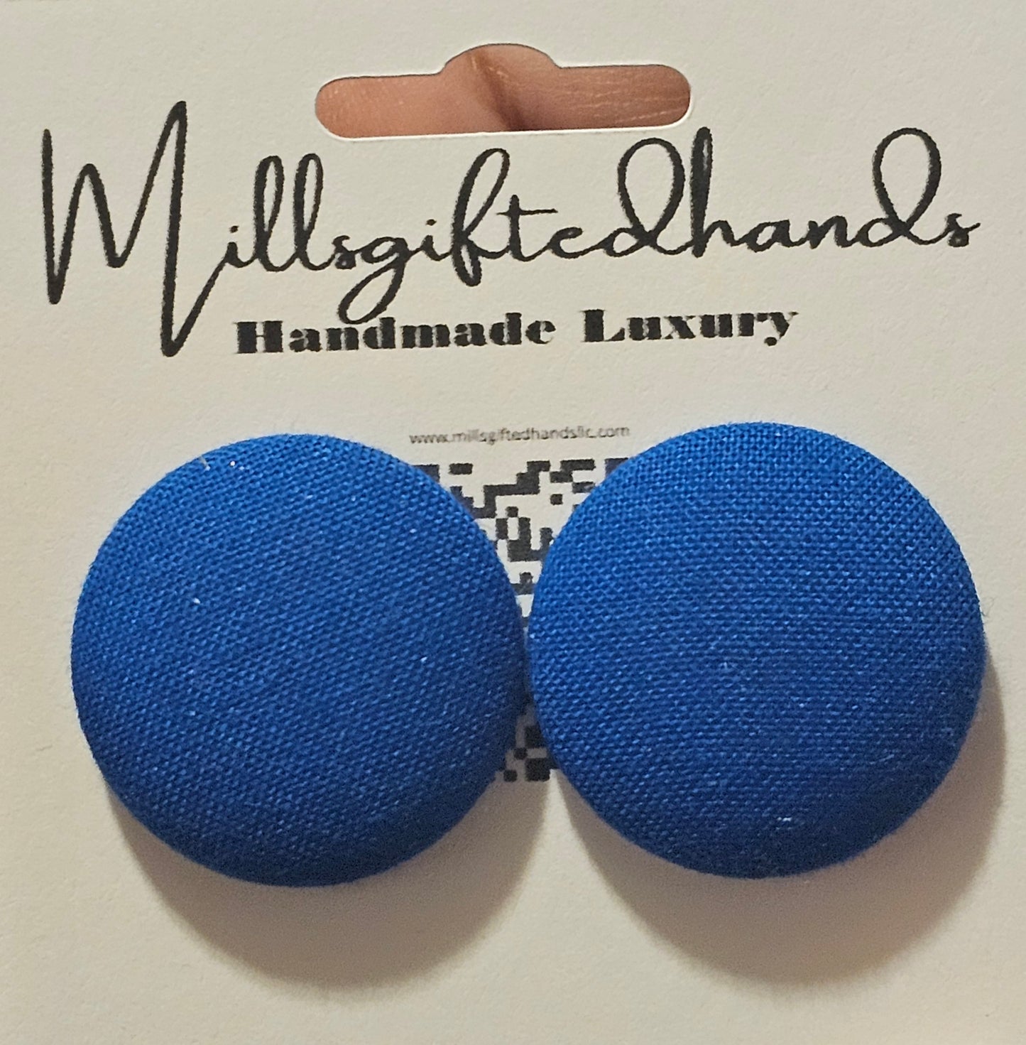 Elegant Fabric Button Earrings