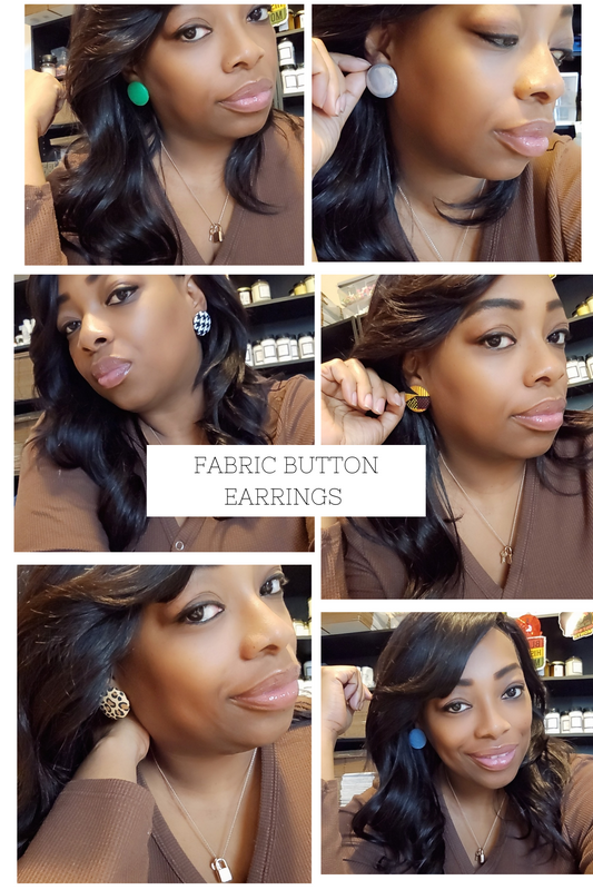 Elegant Fabric Button Earrings