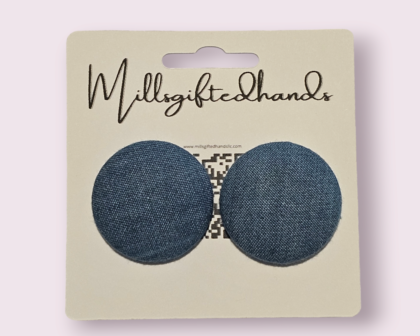 Elegant Fabric Button Earrings