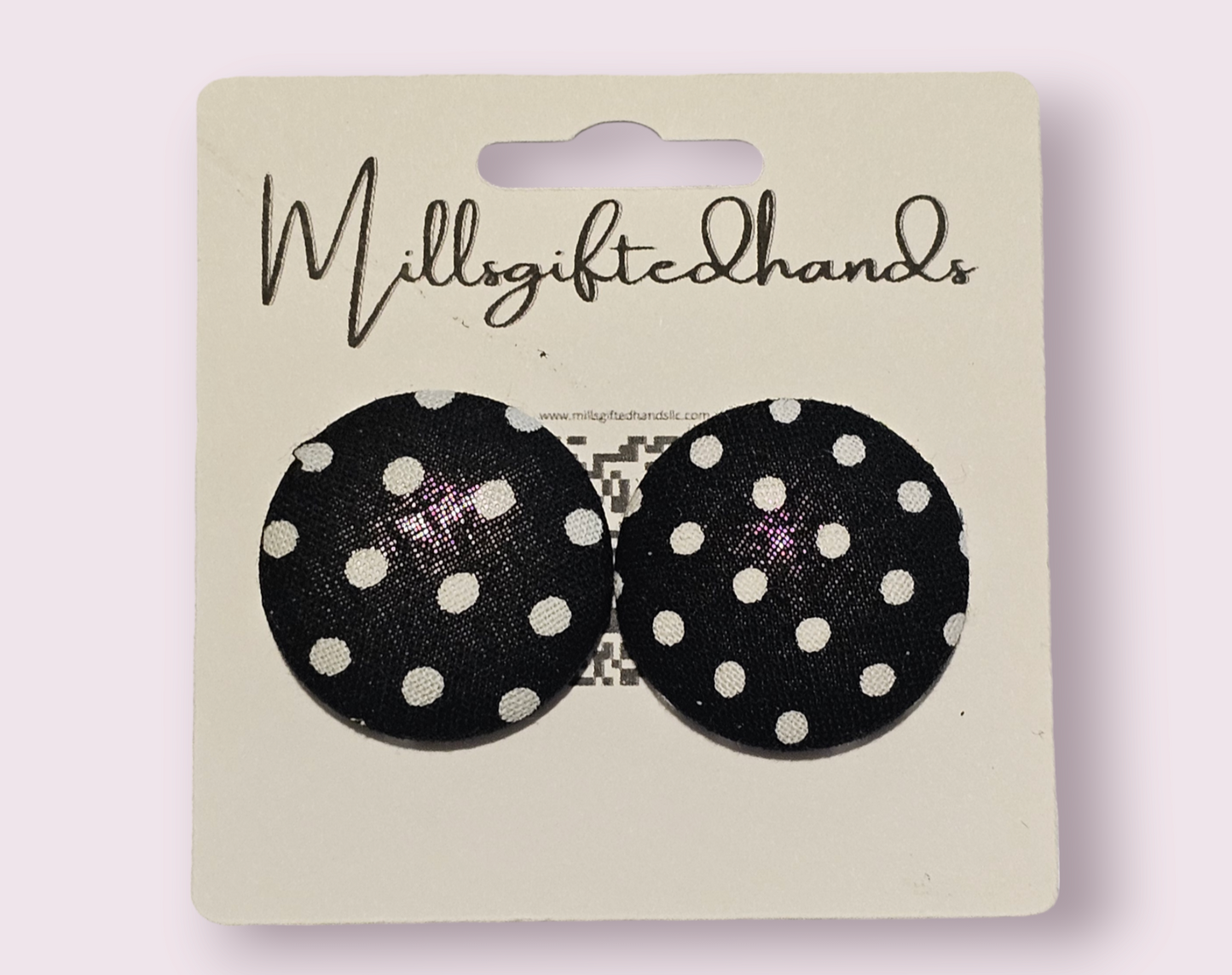 Elegant Fabric Button Earrings