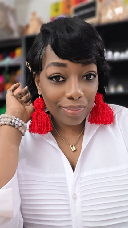 Fuzzy Polyester Tassel Earrings