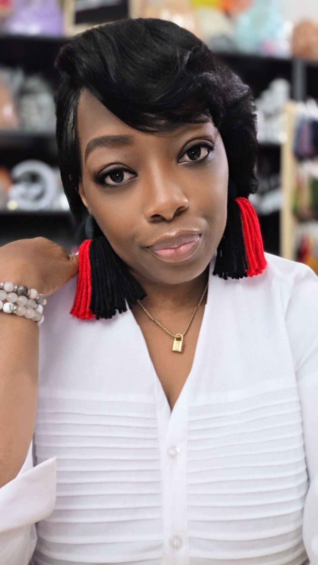 Button Tassel Earrings